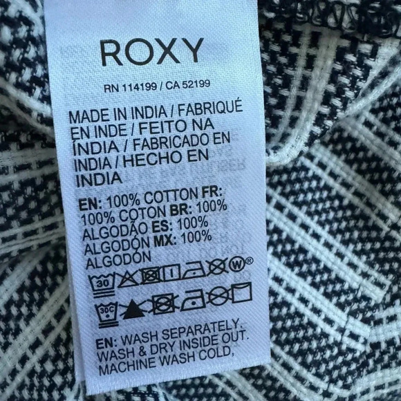 ROXY Cabo Trip Lace Up Long Sleeve Top Striped Woven Light Sweater Women’s Large - Picture 8 of 11